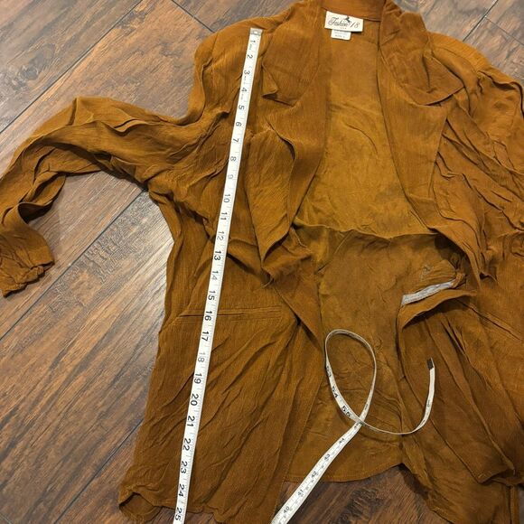 Fashion 18 size Large Neutral Brown Lagenlook Flowy Lightweight Jacket - Picture 5 of 6